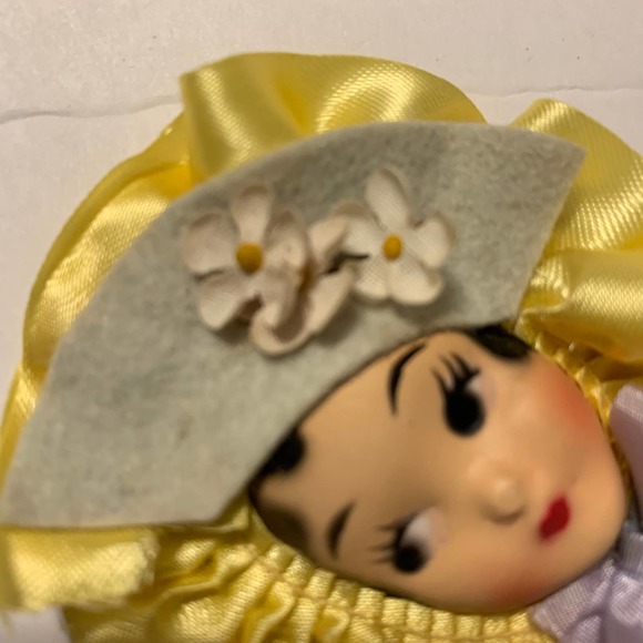 A. Stuart Vintage Scented Creations Lady Face Hat Yellow Ribbon HTF Rare - Picture 5 of 8